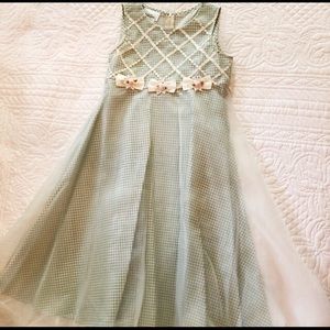 BonnieJean Girls Dress Green & Cream